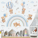 decalmile Rainbow Animal Wall Decals Hot Air Balloon Animals Bear Clouds Wall Stickers Baby Nursery Kids Bedroom Living Room Wall Decor by TinyTreasures Baby Boutique