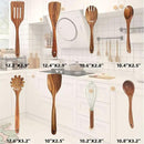 Wooden Kitchen Utensils Set, Teak Wood Cooking Spoons for Non-Stick Pans, 8 Pieces by CozyNest Decor