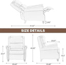UIXE Pushback Recliner Chairs Set of 2, Fabric Armchair Push Back Accent Chair, Rivet Trim Club Chair Home Theater Overstuffed Single Sofa Reading Seat for Living Room, Pattern by CozyNest Decor