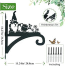 Hanging Plant Bracket Heavy Duty Iron Ornamental Gnome Silhouette Hanging Plant Hangers Outdoor 12 inch Hanging Basket Bracket Hook Wall Mounted for Flower Pot, Lantern, Bird Feeder, Wind Chimes by GreenHaven Gardens