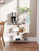 Clear Bookshelf, Acrylic Bookcase with Open Book Shelf Console Table for Entryway Office Living Room Bedroom (3 Tier Clear) by CozyNest Decor