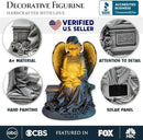 Spring & Summer-Themed Garden Statues – Adorable Outdoor Decor for Lawn, Patio & Porch (Guardian Angel Reading Book Garden Statue, 10" Solar Powered Angelic Outdoor Figurine) by GreenHaven Gardens