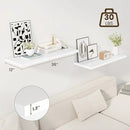 36" Floating Shelves for Wall, 12" Deep Slim White Floating Shelves, Wall-Mounted Shelves for Bedroom, Living Room, Kitchen, Bathroom - Set of 2 by CozyNest Decor