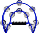 EastRock Double Row Tambourine,Metal Jingles Hand Held Percussion-Half Moon Tambourine for Adults, KTV, Party BLUE by TinyTreasures Baby Boutique