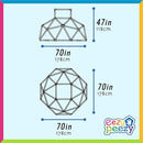 Eezy Peezy Monkey Bars Climbing Dome - Sturdy & Portable Jungle Gym for Kids, Backyard Playset for Toddlers, Active Outdoor Fun for Kids Ages 3 to 8 Years Old, Lightweight & Easy Assembly, Green/Blue by TinyTreasures Baby Boutique