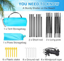 DLUCKY Beach Tent for 1/2/3/4/5/6 Person,Anti-UV Portable Sun Shade ShelterUPF 50+,Both Sides Extendable Floor,Extendable Awning,with 2 Ventilating Mesh Windows,Lightweight & Easy Setup. by TinyTreasures Baby Boutique