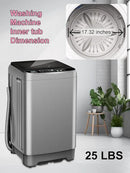 Full Automatic Washing Machine with LED Display, 25 lbs Portable Washer Drain Pump, 10 Programs & 8 Water Levels Selections, Ideal for RV, Camping, Apartment, Dorm, Dark Grey by CozyNest Decor