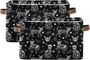 Storage Basket Bin Death Helloween Cats Gothic Organizer Basket Collapsible Shelf Basket Cube with handle for Nursery Bedroom Bathroom by TinyTreasures Baby Boutique