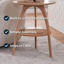Martin Svensson Home LAX 20" Round End/Side Table with Storage, Light Oak by CozyNest Decor