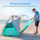 WolfWise 3-4 Person Easy Up Beach Tent UPF 50+ Portable Instant Sun Shelter Canopy Umbrella with Extended Zippered Porch, Mint Green by TinyTreasures Baby Boutique