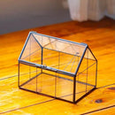 NCYP Mini Glass Terrarium with Lid - 6.1" x 4.25" x 4.92" House Shape Closed Planter Pot for Small Cactus, Succulents Plant - Home Garden Office Tabletop Geometric Decor, Black (Terrarium Only) by GreenHaven Gardens