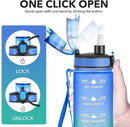 Enerbone Water Bottle, Leakproof BPA & Toxic Free, Motivational Water Bottle with Times to Drink and Straw, Fitness Sports Water Bottle with Strap for Office, Gym, Outdoor Sports by CozyNest Decor