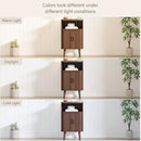 Alohappy Mid Century Modern End Table with Sliding Tambour Door, Fluted Wood Nightstand, Curved Round Edge Side Table with Storage Cabinet for Bedroom, Living Room, Walnut by CozyNest Decor