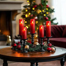 Amagic Christmas Red Flameless Candles, Battery Operated Candles with Remote and Timer, Acrylic Flickering LED Candles for Thanksgiving Decor, D2.2''xH5''6" 7", Set of 9 by CozyNest Decor