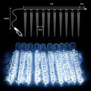 Christmas Icicle Lights Outdoor, 10Ft Meteor Shower Lights with 10 Ice Shaped Tube, Snowfall Shooting Star Light Effect, Falling Crystal Christmas Decorations for House Eave Roofline, Cool White by GreenHaven Gardens