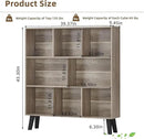 LEYAOYAO 8 Cube Bookshelf,3 Tier Bookcase with Legs,Modern Grey Mid-Century Bookshelves,Large Farmhouse Open Storage Organizer Shelf, Retro Wooden Display Book Case for Bedroom,Living Room,Office by CozyNest Decor
