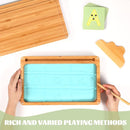 Montessori Sand Tray with Lid - Wooden Sand Trays for Kids Writing Letters and Numbers, Preschool Classroom Must Haves, Kindergarten Learning Tools (Blue) by TinyTreasures Baby Boutique