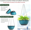 10in Hanging Planters for Indoor and Outdoor Plants, 2 Pack Hanging Planter with Drainage Hole, Round Hanging Flower Pots for Garden Home Decor (Blue) by GreenHaven Gardens