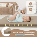 Baby Play Mat 47x47 Inches, Extra Thick 1.2" Foam Floor Mat for Tummy Time & Crawling, Waterproof Non-Slip Faux Leather Playpen Mat for Infants Toddlers, Indoor Outdoor Gym Activity, Brown by TinyTreasures Baby Boutique