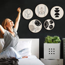 Qunclay 5 Pcs Wall Art Decor Wooden Living Room Wall Decor Bohemian Hanging Farmhouse Geometric 10'' and 8'' Aesthetic Wood Minimalist Posters for Bedroom(Classic) by CozyNest Decor