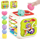 MINGKIDS 7 in1 Sensory Development Multifunctional Sensory Teething Toys for 1 2 Year Old Boy Girl,Shape Sorter Pull String Travel Car Toys for 12 Month by TinyTreasures Baby Boutique