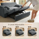 68.11" Corduroy Convertible Sofa Bed with USB Charging Port, Foldable Sleeper Chair with Pillows & Armrests, 3-in-1 Floor Couch for Living Room, Bedroom, Guest Room – Dark Gray by CozyNest Decor
