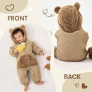 JiAmy Baby Snowsuit Newborn Winter Clothes Coat Romper Windproof Fleece Hat Zipper Baby Bear Outfit by TinyTreasures Baby Boutique
