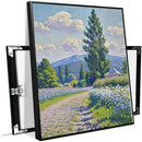 Countryside wildflowers landscape canvas poster natural plant flower artwork retro pastoral flower path suitable for farmhouse decoration by CozyNest Decor