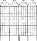 4 Pack Metal Garden Trellis 86.2x19.7inch for Climbing Plants,Rustproof Sturdy Black Steel Trellis Plants Support Outdoor for Outdoor Roses Vine Cucumbers Vegetables Flower Support by GreenHaven Gardens