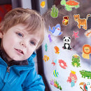 Window Clings Stickers for Kids Window Gel Clings Decals Thick Gel Clings Toddlers and Adults Classroom Home Nursery Airplane Birthday Party Supplies (Jungle Animals + Sea Animals) by CozyNest Decor