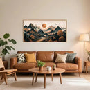 Large Boho Mountain Framed Canvas Wall Art Set, Brown Ridge Landscape Wall Decor, Pine Tree Scenery Wall Painting, Abstract Wilderness Art Print for Living Room, Bedroom, Office - 20X40 by CozyNest Decor