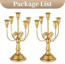 Sziqiqi Candelabra Candle Holder Gold Set of 2-5-stem Metal Candlestick Holders for Taper Candles for Centerpieces Table Wedding Birthday Fireplace Christmas Decor by CozyNest Decor