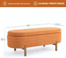 Furniliving 46” Storage Benches, End of Bed Bench with Button-Tufted Large Upholstered Storage Ottoman Teddy Window Bench with Storage Shoe Cabinet Bench, for Bedroom, Entryway, Closet, Orange by CozyNest Decor