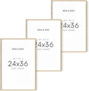 HAUS AND HUES 24"x36" Beige Oak Wood Frames Set of 3-24x36 Natural Wood Frames for Posters, 24x36 Frame Wood, 24x36 Poster Frames for Wall, 24x36 Frame Light Wood, Picture Frames 24x36 by CozyNest Decor