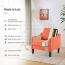 VINGLI Accent Chairs Set of 2 Living Room Chairs Burnt Orange Reading Chair for Bedroom Scooped Arm Chair Mid Century Modern Accent Chairs Upholstered Comfy Chair for Apartment, Waiting Room by CozyNest Decor