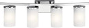 Kichler Crosby 31" 4 Light Vanity Light Satin Etched Cased Opal Chrome by CozyNest Decor