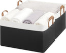 StorageWorks Storage Bins, Fabric Storage Bins for Shelves, Extra Large Storage Baskets with Metal Frame, Closet Baskets and Bins with Handles, Jumbo, Black and White, 2-Pack by TinyTreasures Baby Boutique