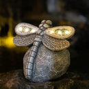 Garden Statue Dragonfly,Solar Dragonfly Decor for Outdoor,Resin Dragonflies Figurine with Solar Light for Patio,Balcony,Yard,Lawn Ornament,Perfect Garden Gift by GreenHaven Gardens