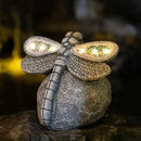 Garden Statue Dragonfly,Solar Dragonfly Decor for Outdoor,Resin Dragonflies Figurine with Solar Light for Patio,Balcony,Yard,Lawn Ornament,Perfect Garden Gift by GreenHaven Gardens