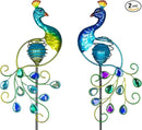 Viveta Garden Solar Lights Decorative, 2 Pack Metal Peacock Solar Lights Stake for Outdoor Garden Patio Yard Lawn Decorations by GreenHaven Gardens