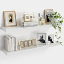 Floating Wood Shelves for Wall 36 Inches x 8”x 1.4” Shelf Floating Home Decor, Heavy Duty Shelf Hold 80 lbs, Wall Shelves for Bathroom Living Room Kitchen Bedroom Office - Set of 2 White by CozyNest Decor