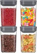 MR.SIGA 4 Pack Airtight Food Storage Container Set, BPA Free Kitchen Pantry Organization Canisters with One-handed Leak Proof Lids, 1L / 33.8oz, Medium, Gray by TinyTreasures Baby Boutique
