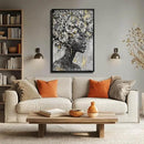 MLART99 Gold African American Wall Art Black Woman Wall Decor with Frame Vertical Floral Canvas Painting Modern Print Bedroom Living Room Decor 24x36 Inch by CozyNest Decor