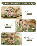 Blissful Diary Baby Play Gym & Activity Mat, Oversize Leaf Shaped Baby Play Mat w 6 Detachable Toys, Tummy Time Mat Promote Motor Skills & Sensory Development Mat, Newborn Infant Baby Essentials Gift by TinyTreasures Baby Boutique