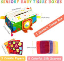 Baby Tissue Box - Montessori Toys for 6-12 Months, 1 Year Old - Soft Stuffed & High Contrast Crinkle Infant Sensory Toy, Early Learning Gift for Girls & Boys Toddlers by TinyTreasures Baby Boutique