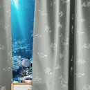 Vangao Kids Curtains for Boys Bedroom Kids Blackout Curtains 63 Inch Length Ocean Aquarium Nursery Drapes for Girls Bedroom Silver Sea Animals Print Thermal Insulated Drapes, Grey 2 Panels by TinyTreasures Baby Boutique