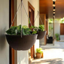 LA JOLIE MUSE Large Hanging Planters - 13 Inch Flower Pots Outdoor Indoor, Hanging Garden Planters Set of 2, New Iron Color by GreenHaven Gardens