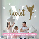 CRYPTONITE Personalized Name & Initial Tinkerbell Vinyl Wall Decals - Baby Girl Bedroom Decor - Fairy & Princess Wall Decals (A. Tinkerbell) by TinyTreasures Baby Boutique