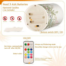 Flickering Flameless Candles, Flowers Herbs Wildflowers Botanical LED Candles with Remote Timer, Set of 2 Battery Operated Candle for Valentine Wedding Birthday by GreenHaven Gardens