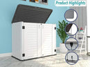 HOMSPARK Storage Shed Weather Resistance, Multi-Purpose Outdoor Storage Cabinet for Backyards and Patios, 26 Cu.ft Capacity Horizontal Storage Shed for Bike, Lawnmower, Trash Cans, Patio Accessories by GreenHaven Gardens